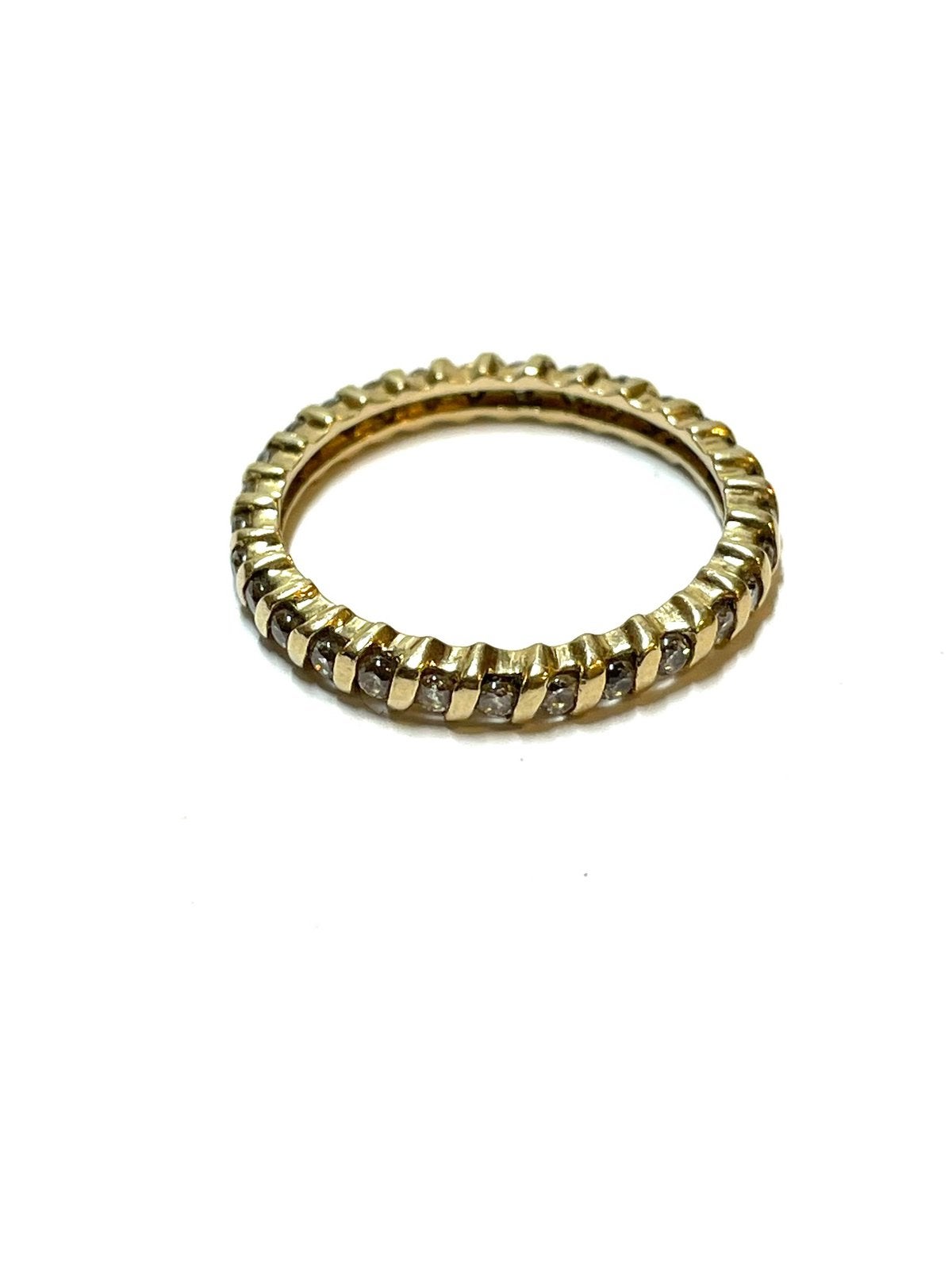 14k gouden alliance ring met zirkonia, Sieraden, Tassen en Uiterlijk, 18 tot 19, -, _, Ophalen of Verzenden