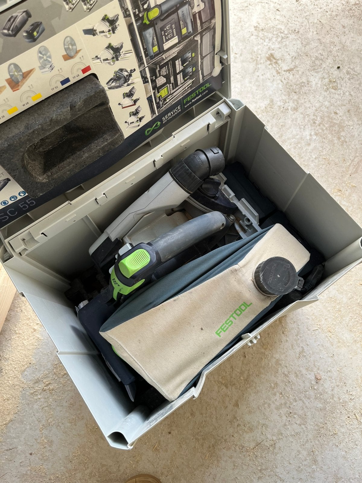 Festool tsc 55 accu zaagmachine, Invalzaag, Ophalen of Verzenden, Zo goed als nieuw, 30 tot 70 mm