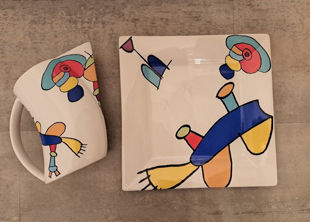 Otmar Alt Design waterkan en bord, Antiek en Kunst, Kunst | Overige Kunst, Ophalen of Verzenden