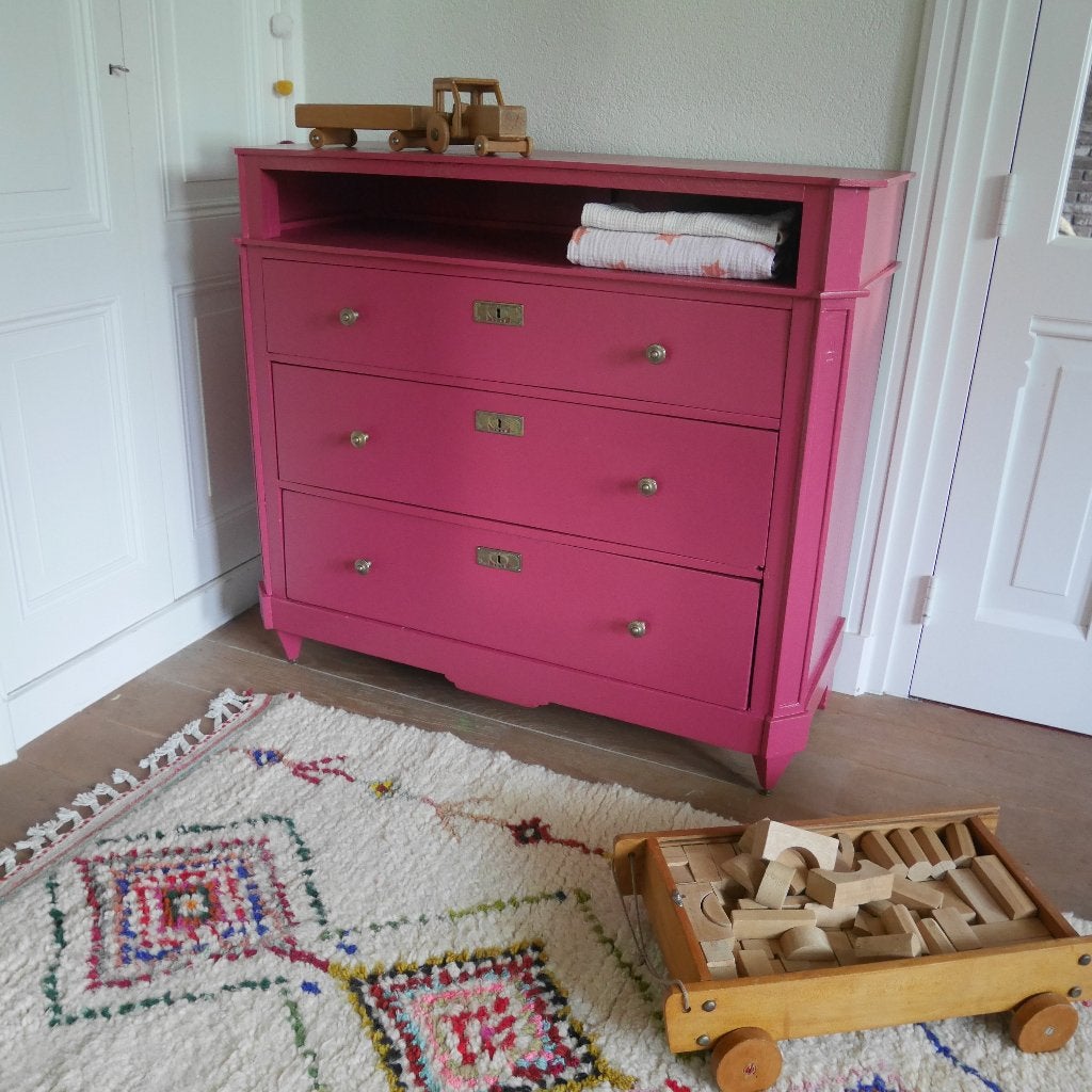 Vintage commode ladekast, Ophalen, Gebruikt, 50 tot 70 cm, 100 cm of meer