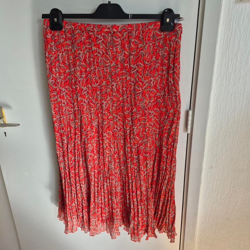 GARRY WEBER rok, maat 42, oranje, rood en beige, Maat 42/44 (L), Oranje, Ophalen of Verzenden, Zo goed als nieuw