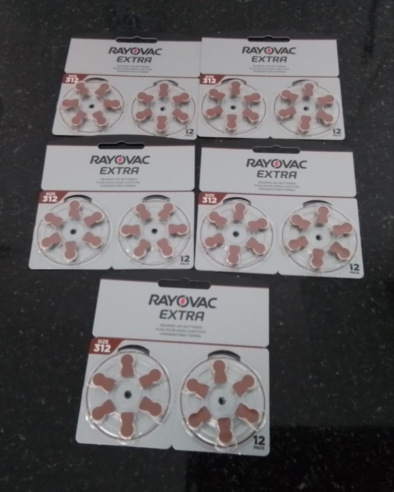 NIEUW. Rayovac extra 312, 5x12 pack, gehoorapparaat batterij, Ophalen of Verzenden, Nieuw