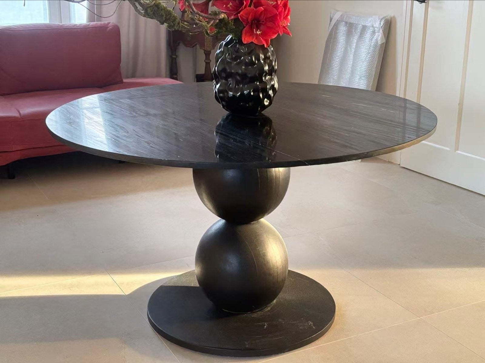 Blackstone Marble tafel - Rond - Diameter 130 cm, Ophalen, 100 tot 150 cm, Rond, Zo goed als nieuw