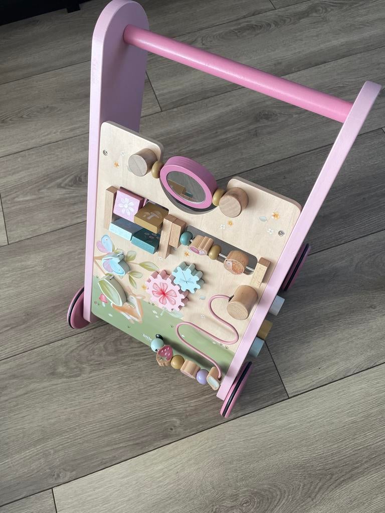 Little Dutch Houten Wandelwagen Roze met Activiteitenbord, Kinderen en Baby's, Speelgoed | Poppenhuizen, Ophalen, Zo goed als nieuw