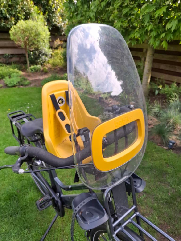 Bobike kinderzitje incl scherm, Fietsen en Brommers, Fietsaccessoires | Fietsstoeltjes, Ophalen, Zo goed als nieuw, Bobike voorzitje