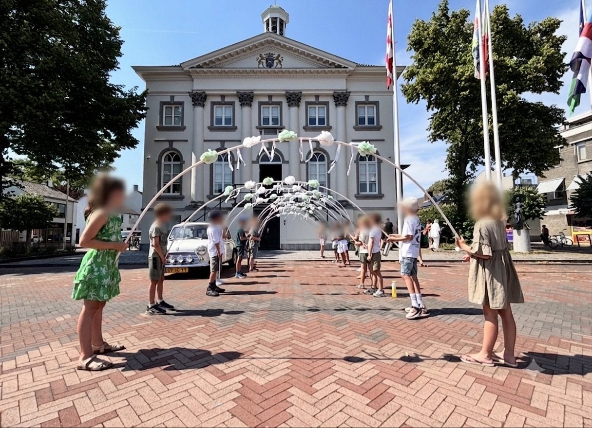 Huwelijksbogen, Ophalen, Versiering, Geboorte of Huwelijk
