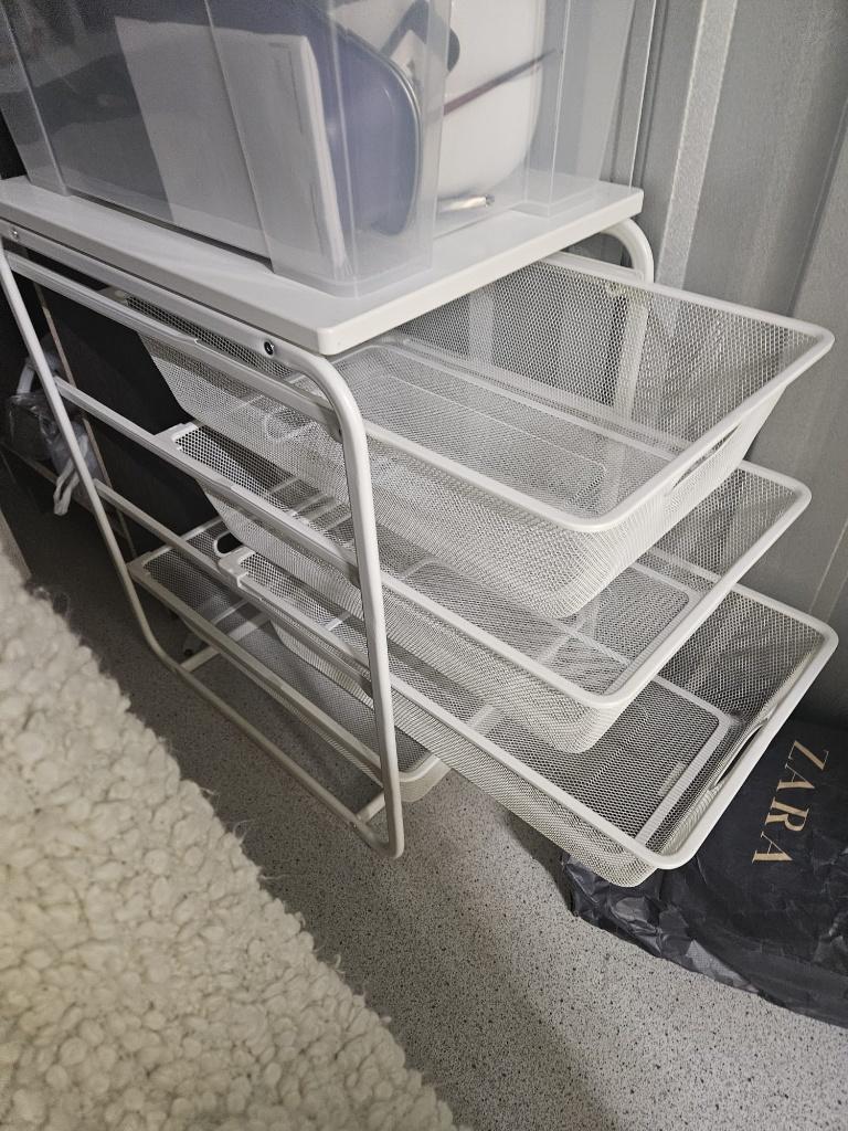 White metal storage rack with drawers from IKEA, Huis en Inrichting, Ophalen, Gebruikt