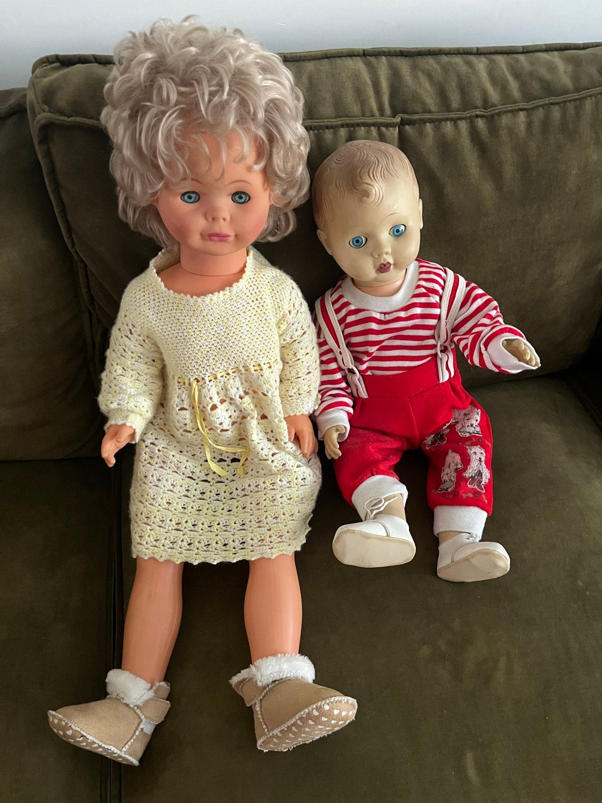 Vintage poppen set: Grote pop met baby pop, Kinderen en Baby's, Ophalen of Verzenden, Gebruikt, Overige typen