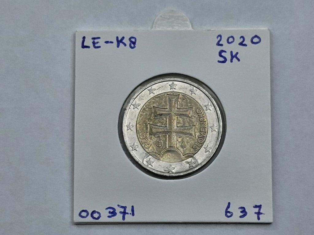 2-euromunt Slowakije (SK) 2020 Koers LE-K8, Ophalen of Verzenden, Slowakije, 2 euro, Losse munt