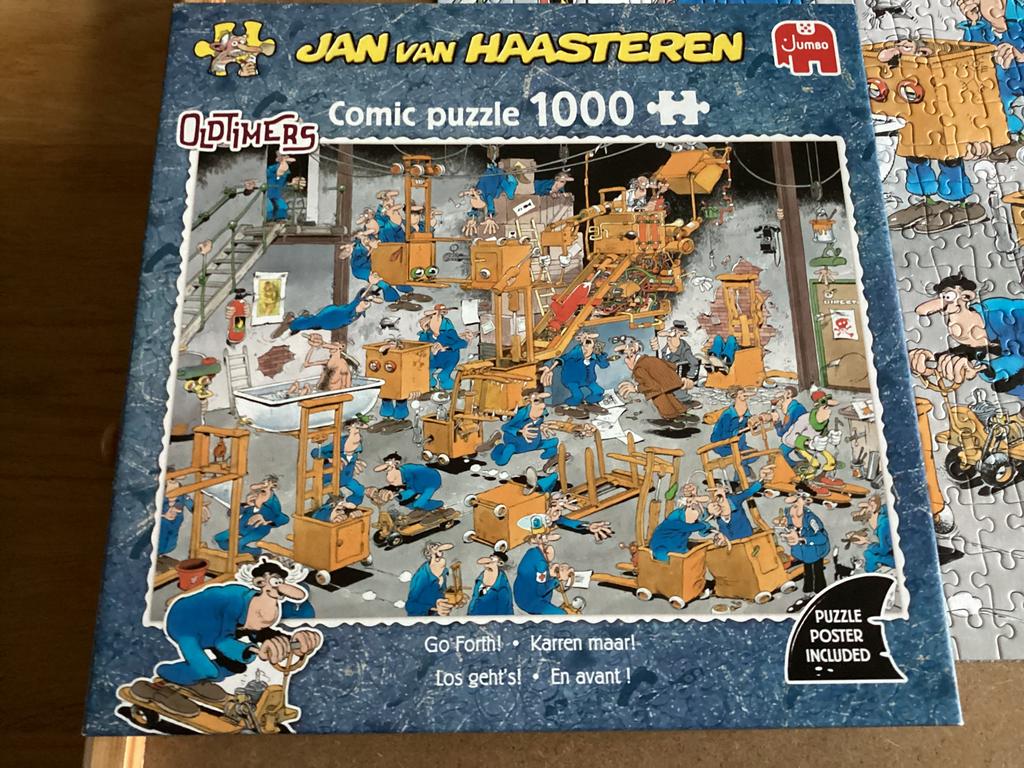 Jan van Haasteren 1000 Oldtimers Karren maar, Hobby en Vrije tijd, Denksport en Puzzels, Ophalen of Verzenden, 500 t/m 1500 stukjes