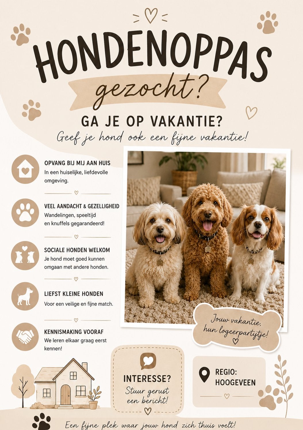 Hondenoppas in Hoogeveen - Opvang tijdens vakantie, Dieren en Toebehoren, Ophalen