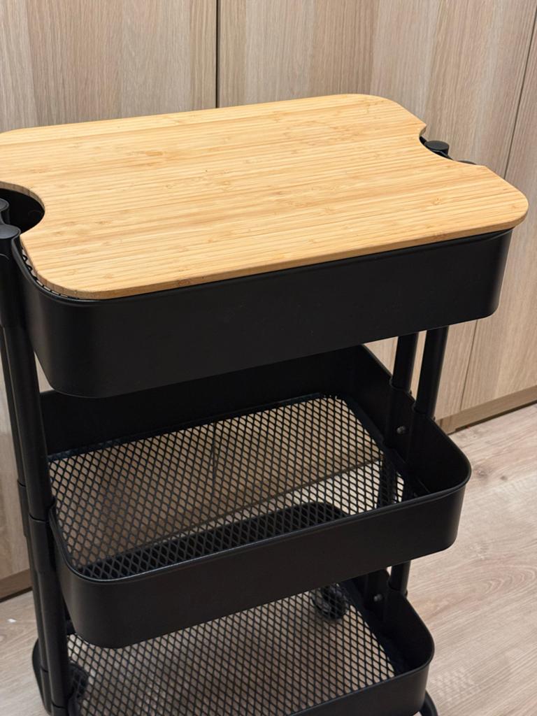 IKEA RÅSKOG Roltrolley met bamboe snijplank/bovenblad, Ophalen, Zo goed als nieuw