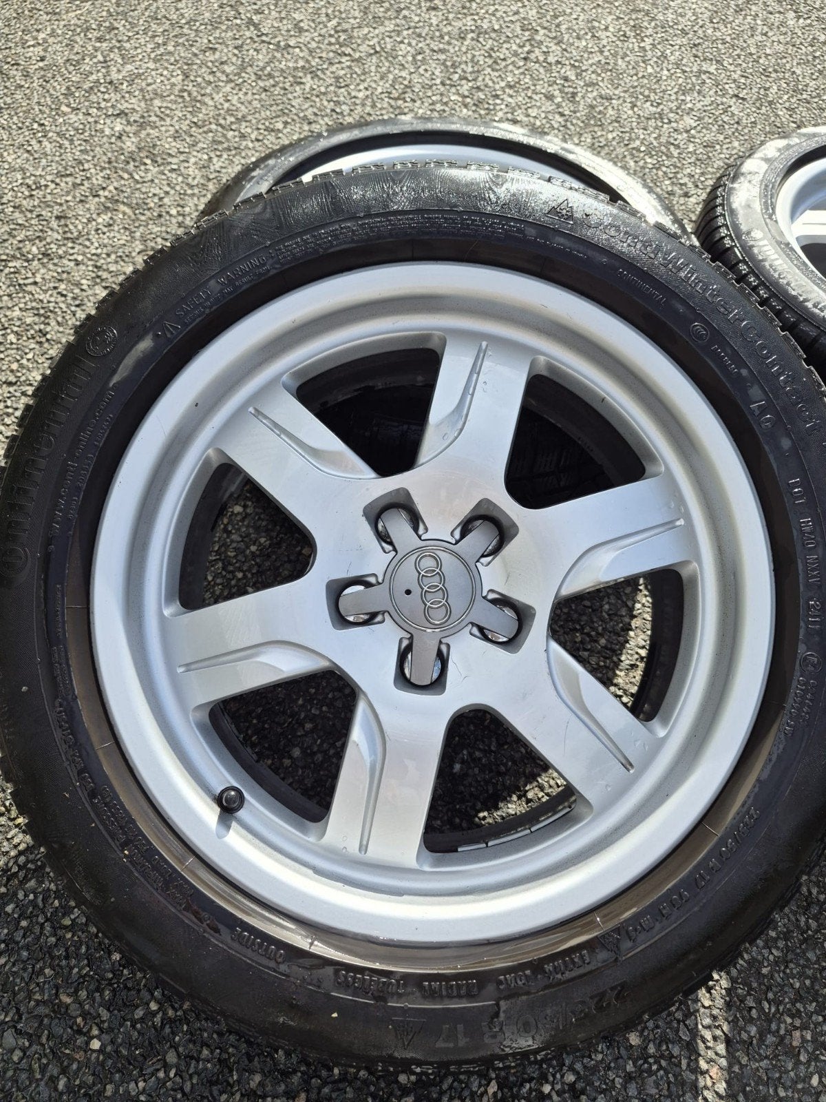 Audi 17 inch velgen met Continental winterbanden, Ophalen, Gebruikt