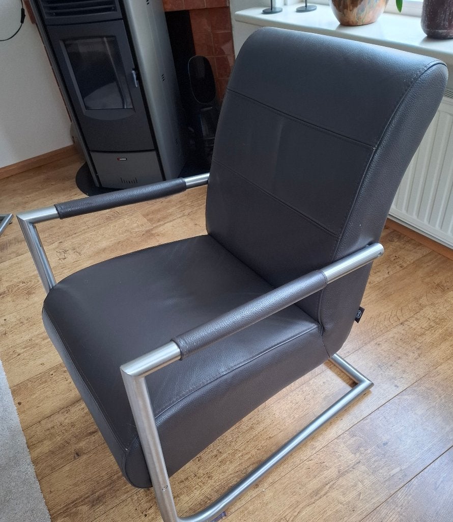 2 Henders en Hazel leren stoelen, Ophalen, Minder dan 75 cm, Leer, Zo goed als nieuw