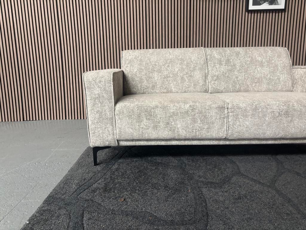 GRATIS LEVERING Luxe Tweezits Bank Grijs 190x85 SHOWMODEL, 150 tot 200 cm, 75 tot 100 cm, Ophalen of Verzenden, Rechte bank