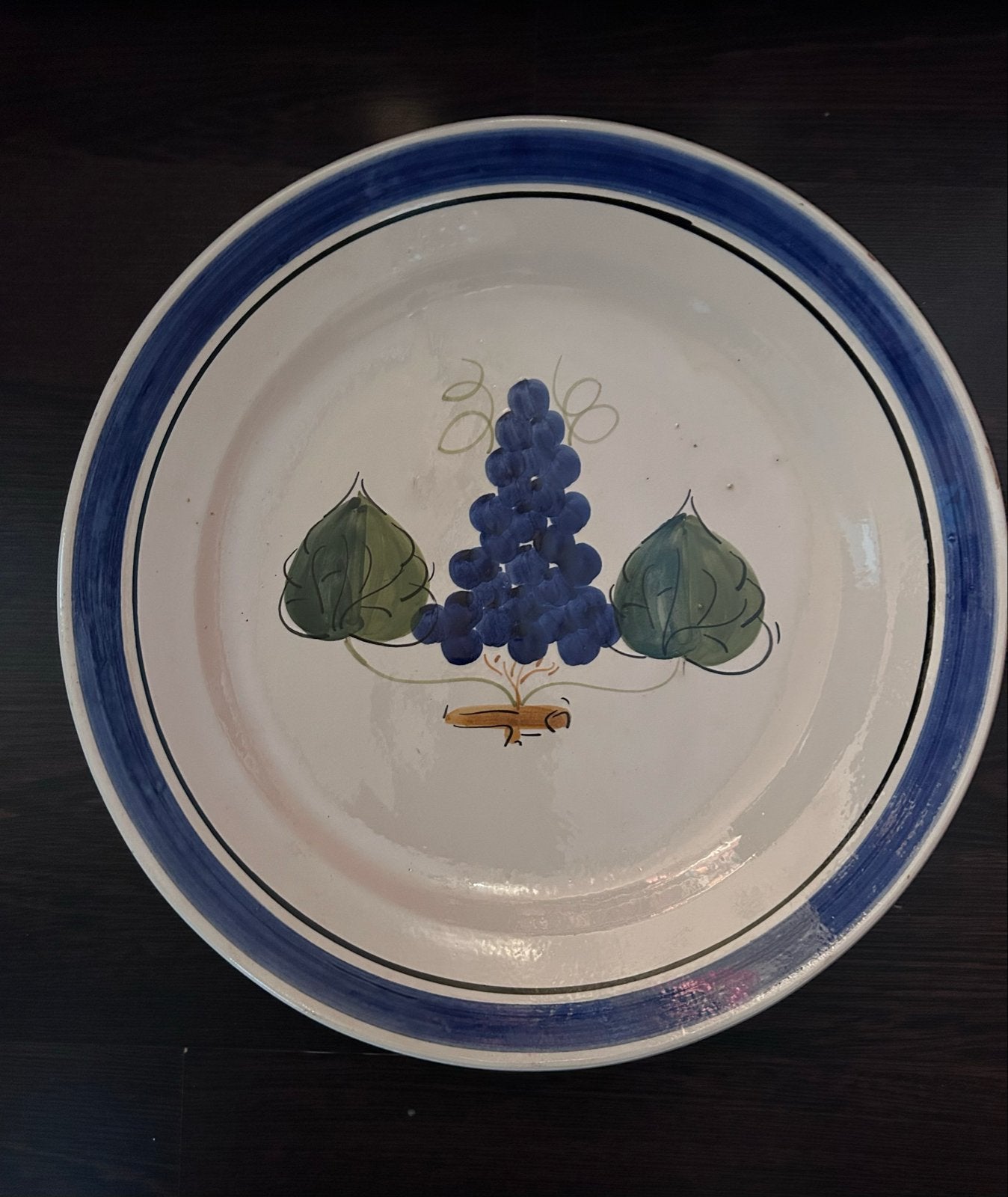 Decoratief bord met druivenmotief, Antiek en Kunst, Ophalen of Verzenden
