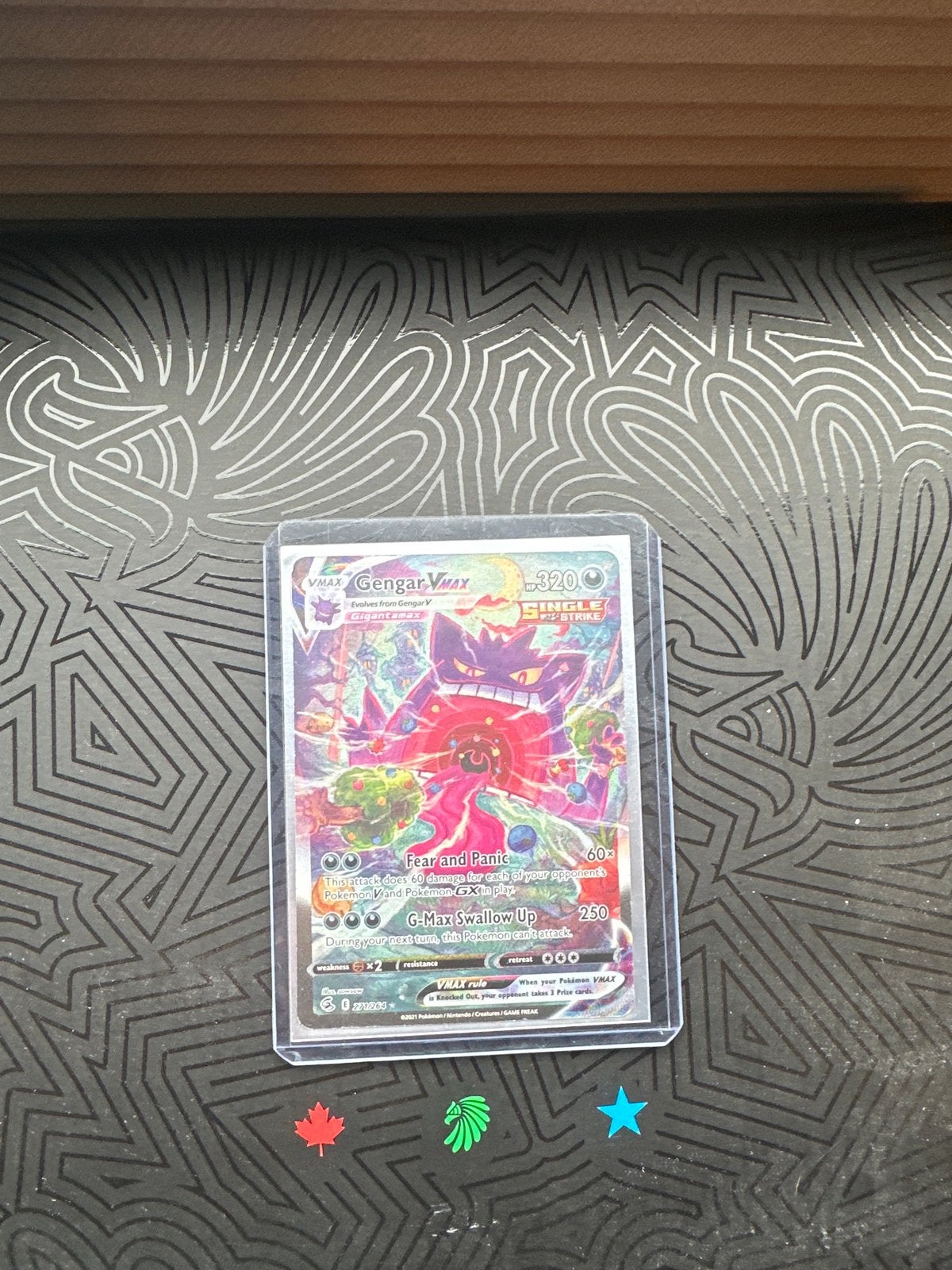 Gengar VMAX Pokémon kaart (Single Strike), Ophalen of Verzenden, Zo goed als nieuw, Losse kaart