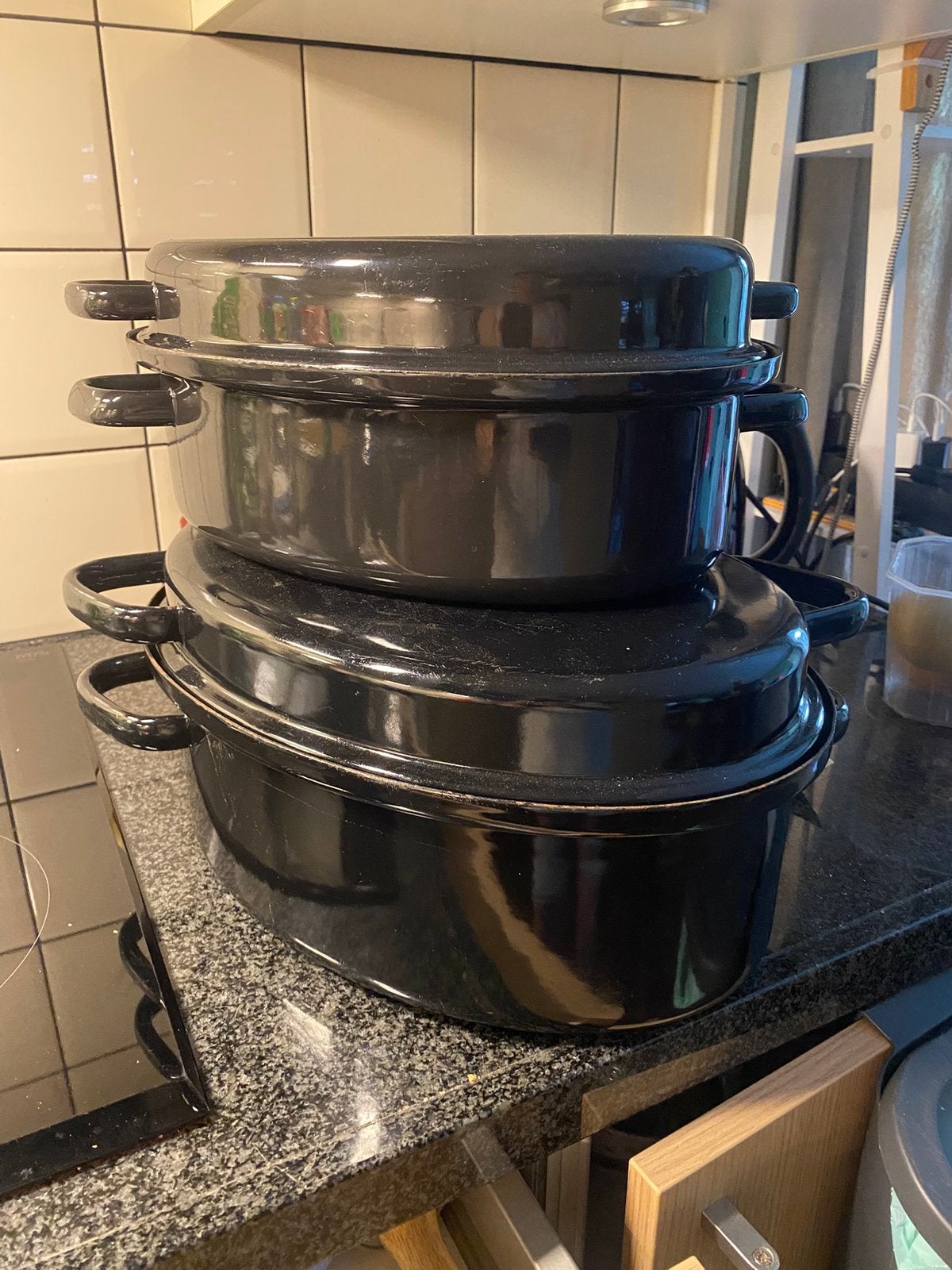 Bbq pannen, Ophalen of Verzenden, Zo goed als nieuw, Rvs, Pannenset