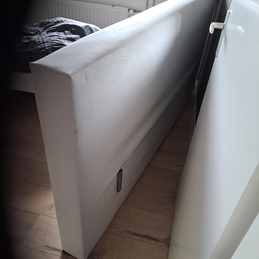 Hoofdbord voor boxspring beige kleur. 180 x125 cm., Ophalen, Gebruikt, Tweepersoons, 180 cm