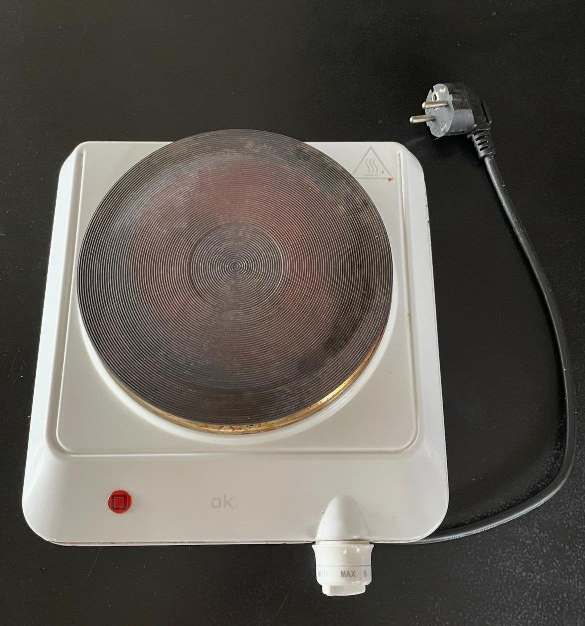 Werkende elektrische kookplaat merk OK Hotplate OSP 1520 W, Gebruikt, 3 kookzones of minder, Ophalen of Verzenden, Energieklasse A of zuiniger