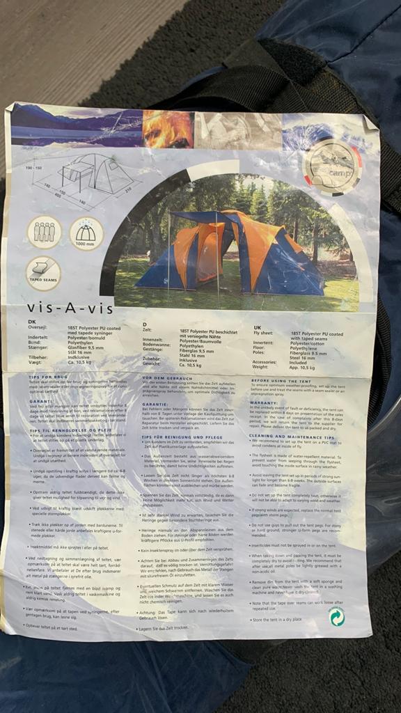 Easy camp tent 4 personen, Caravans en Kamperen, Ophalen, Zo goed als nieuw