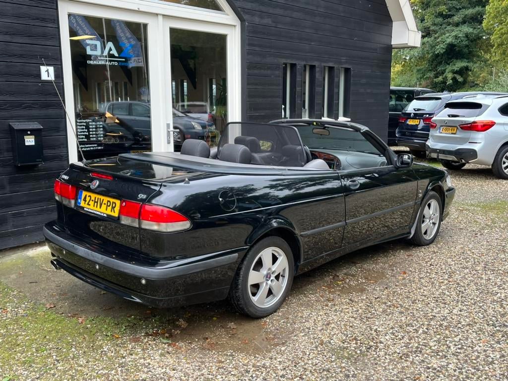 Saab 9-3 Cabrio 2.0t S Aut/Ecc/Audio/Navi/Leer/Lm (bj 2002), Auto's, Saab, Gebruikt, Zwart, 4 cilinders, 4 stoelen