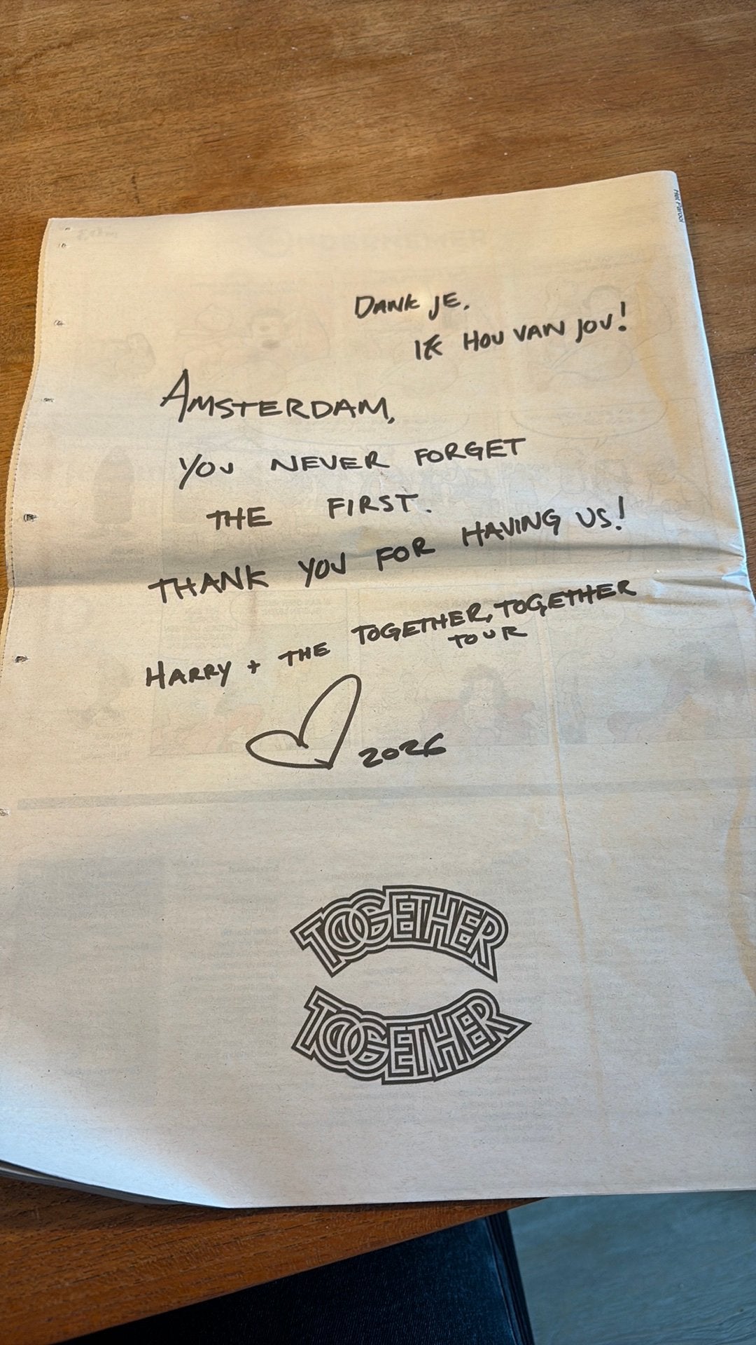 Harry Styles krantenbericht, Ophalen of Verzenden, Nieuw