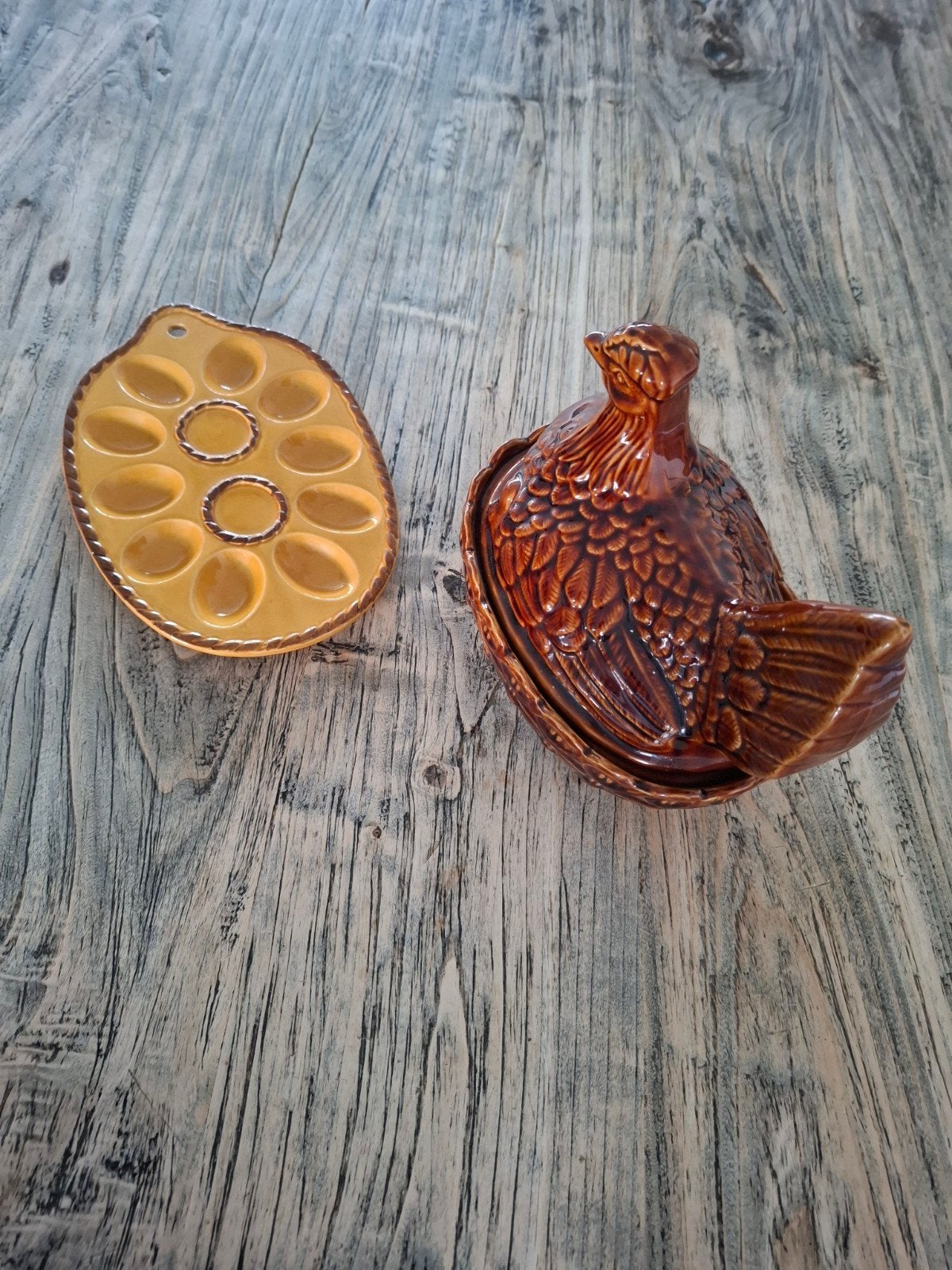 Vintage Portmeirion Kippenei Opberger Bruin Aardewerk, Ophalen