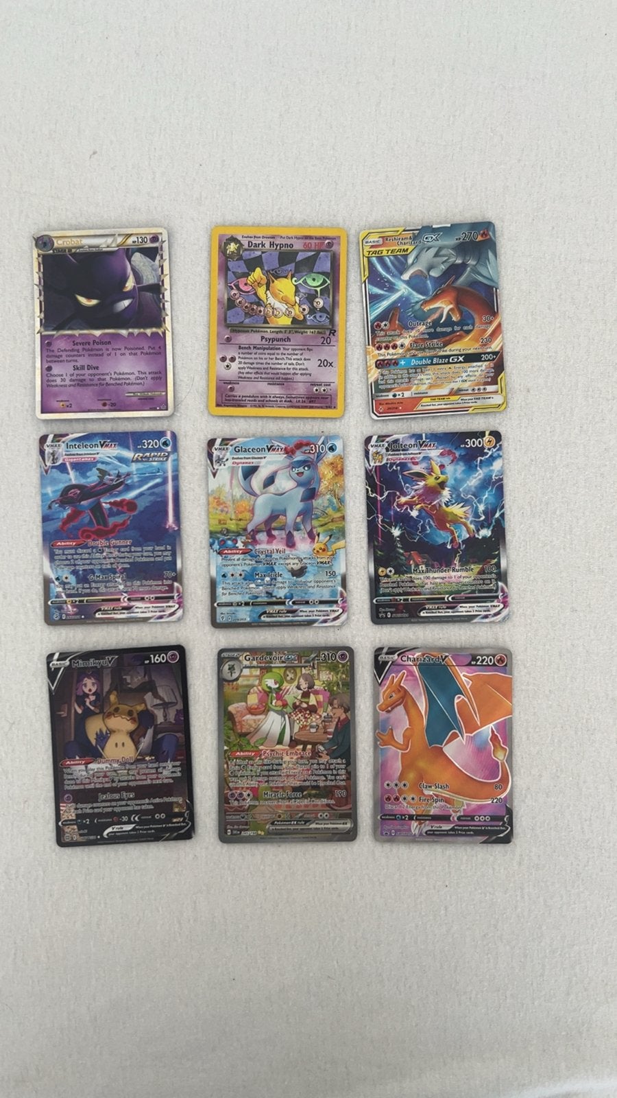Pokémon Kaarten Collectie - V, VMAX, Glaceon, Charizard, Ophalen, Gebruikt, Meerdere kaarten