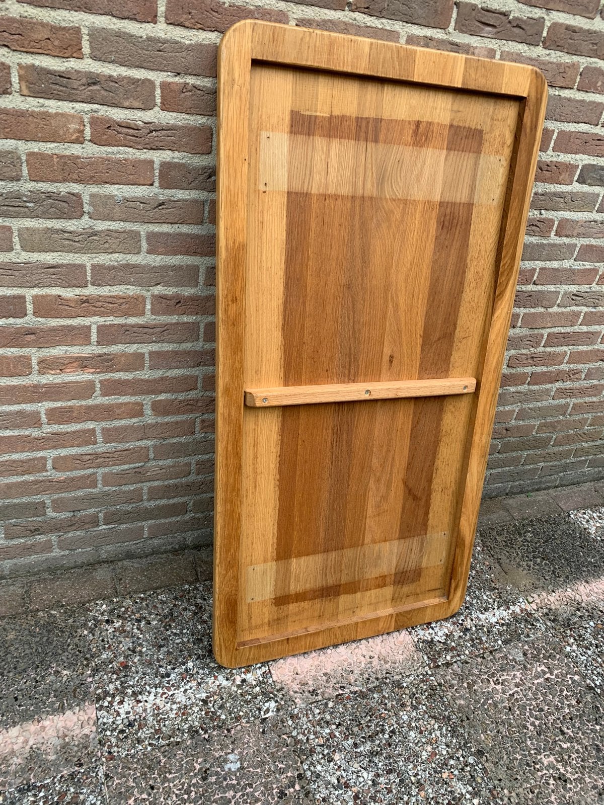 Eikenhouten tafelblad. L. 135 cm. Br. 70 cm. D. 4 cm, Huis en Inrichting, Tafelonderdelen, Ophalen, Gebruikt, 100 tot 150 cm, Eikenhout
