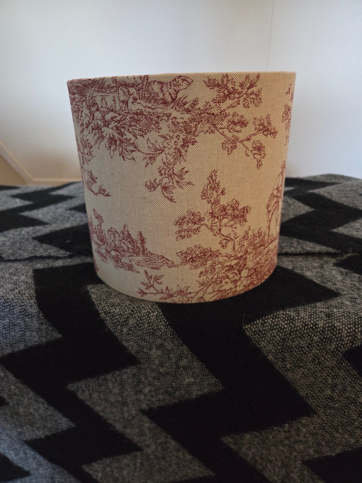 Stoffen lampenkap met Toile de Jouy print, Overige typen, Rond, Nieuw, Ophalen of Verzenden