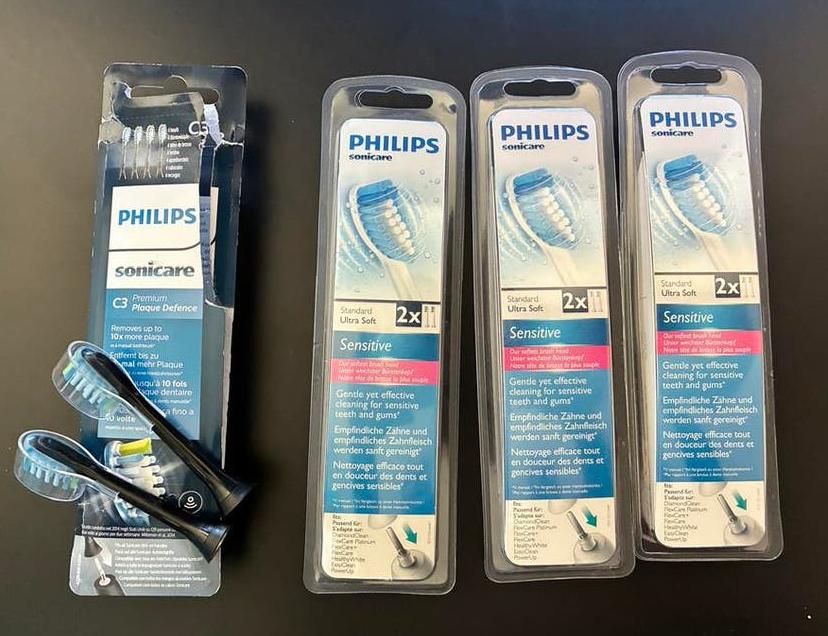 Philips Sonicare 8 opzetborstels Sensitive & Plaque Defence, Ophalen of Verzenden, Nieuw, Mondverzorging