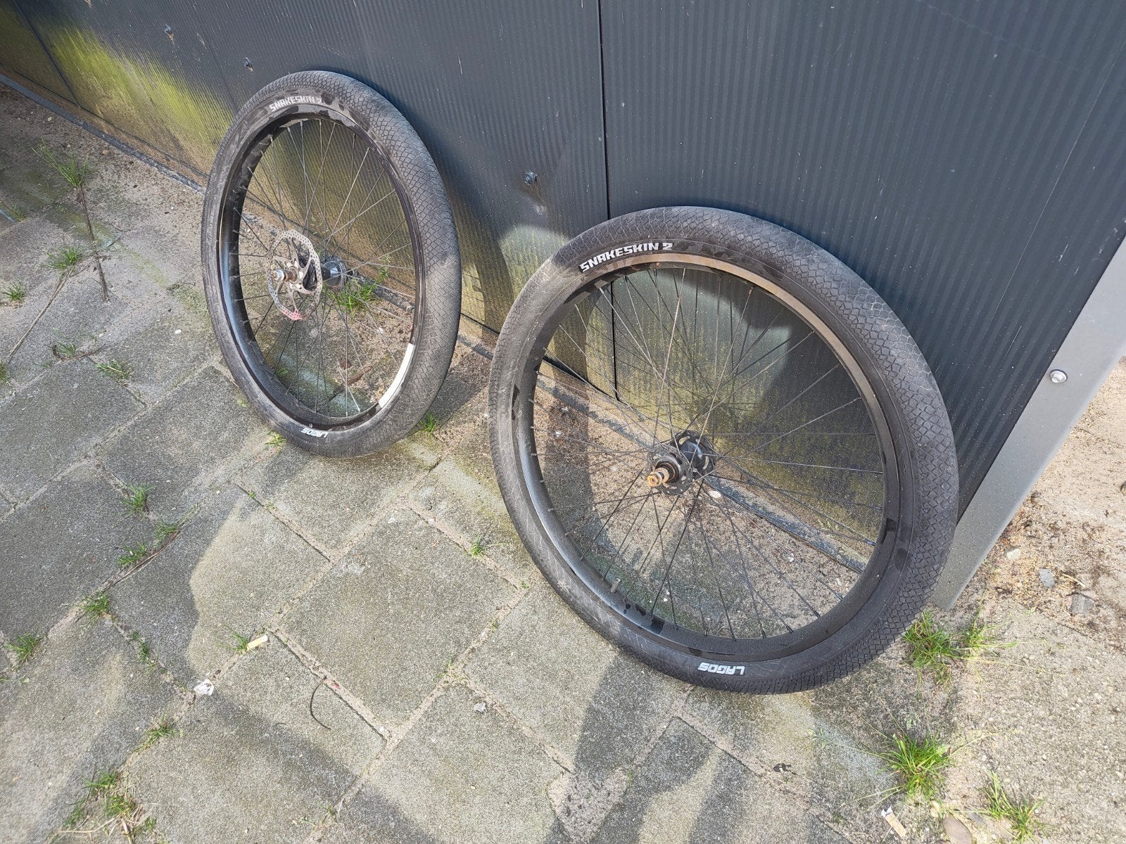 Wielset bmx/dirtjumper 26 inch banden Schwalbe Snakeskin 2, Wiel, Gebruikt, Ophalen of Verzenden, Aluminium