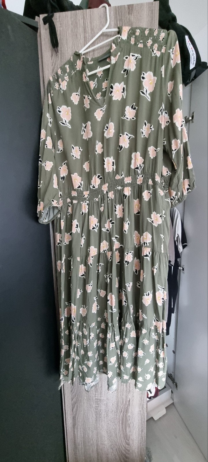 Yessica Jurk Groen met Bloemenprint - Maat 48, Kleding | Dames, Yessica, Maat 46/48 (XL) of groter, Ophalen of Verzenden, Zo goed als nieuw