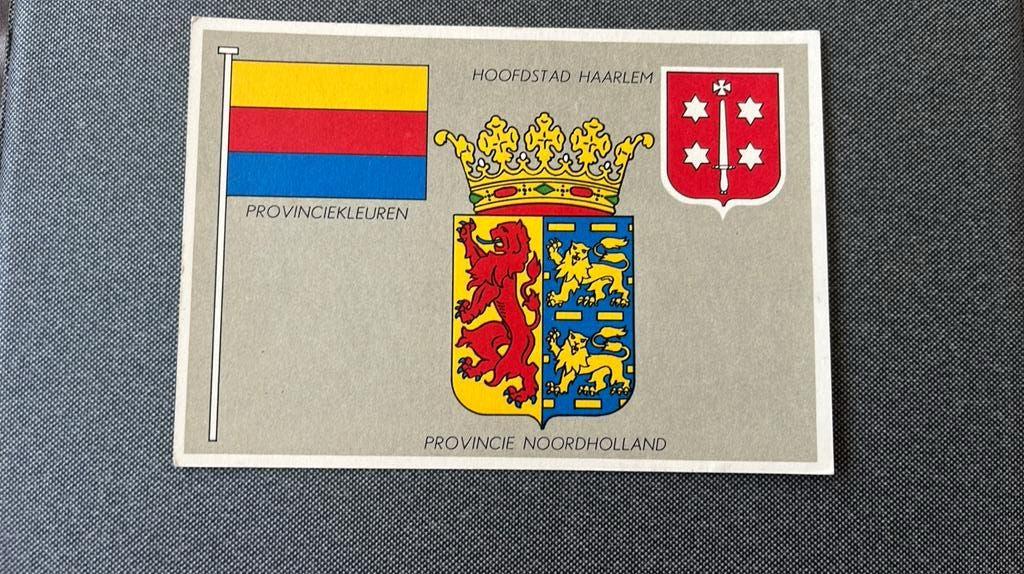 Vlag/wapen kaart Noord Holland de Gruyter, Ophalen of Verzenden, 1940 tot 1960, Ongelopen, Overige thema's