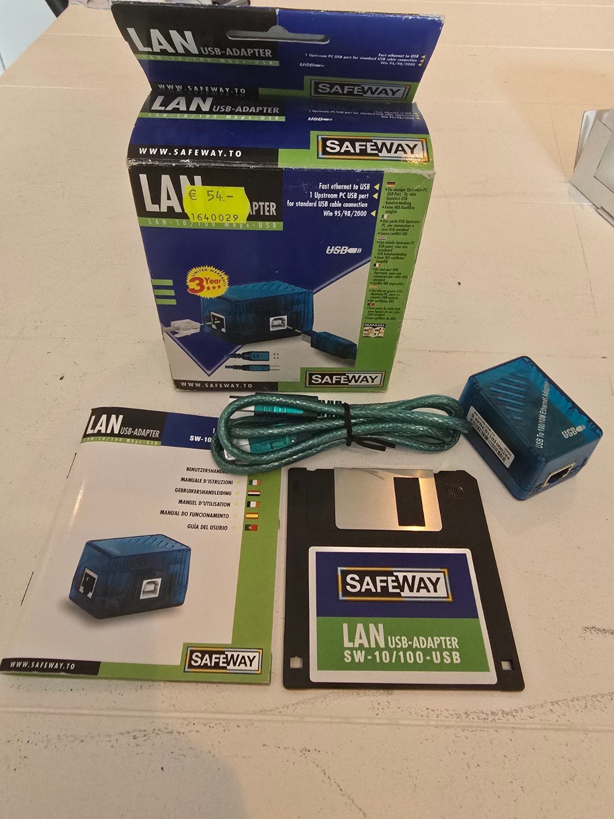 Vintage Safeway LAN USB-adapter vanaf win95!, Computers en Software, Vintage Computers, Ophalen of Verzenden