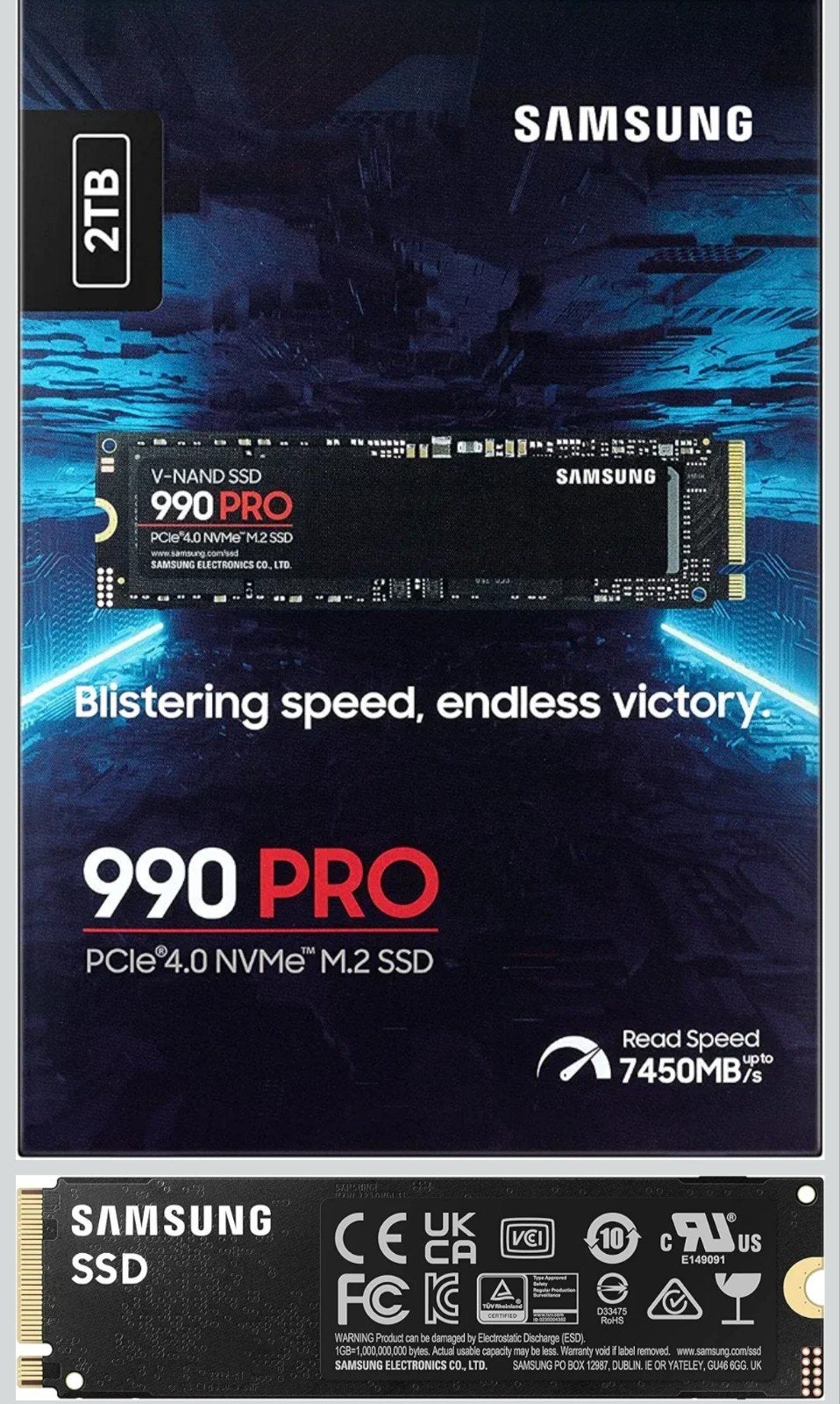 Samsung 990 PRO NVME ssd 2TB, Computers en Software, Ophalen of Verzenden