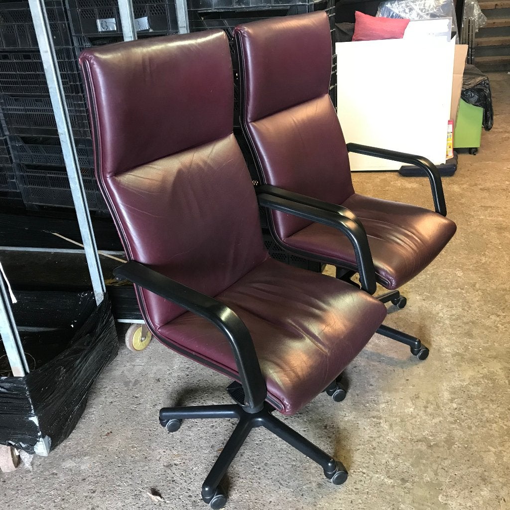 2 vintage Artifort Channel Michigan bureaustoel stoel, Ophalen, Gebruikt, Zwart, Nvt