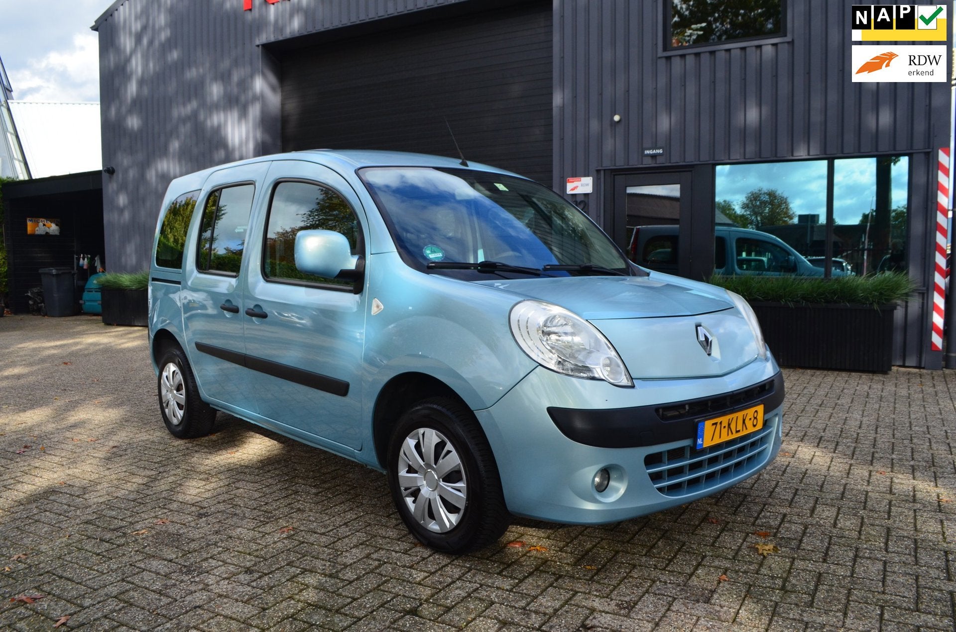 Renault Kangoo Family 1.6-16V Expression | Automaat | Trekha, Auto's, Gebruikt, 4 cilinders, Blauw, Verwarmde buitenspiegels