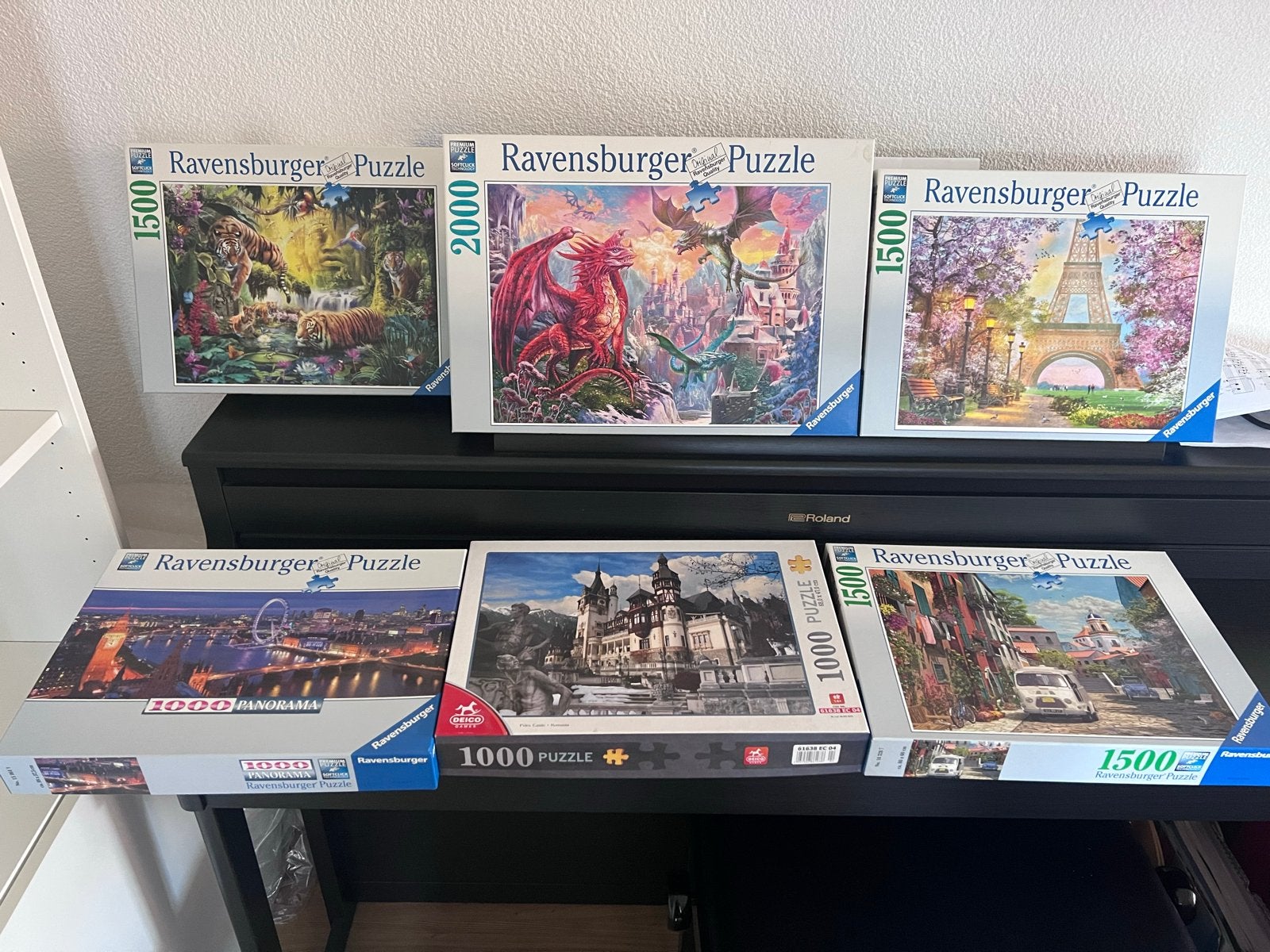 Grote Ravensburger Puzzel Collectie (6 stuks), Ophalen, 500 t/m 1500 stukjes, Zo goed als nieuw, Legpuzzel