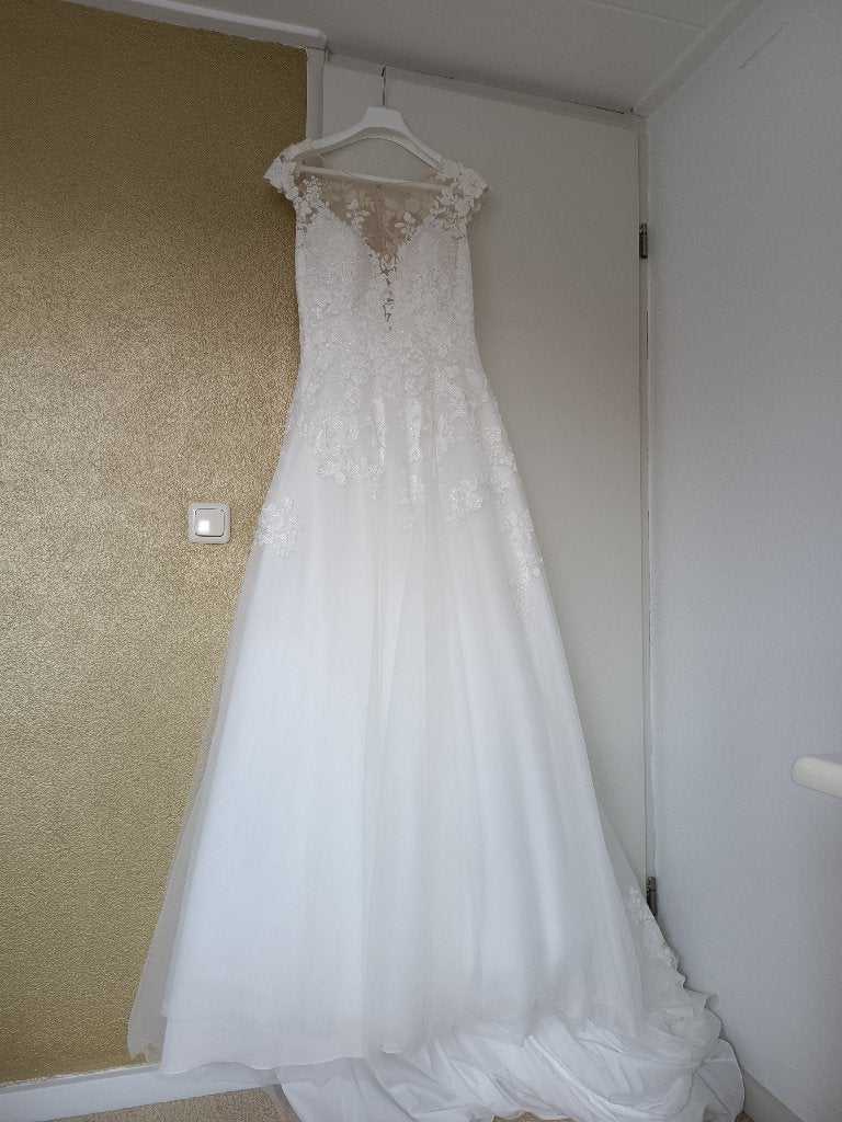 Bruidsjapon Eddy K Bridal EK1266 - Ivory skin, Trouwjurk, Wit, Ophalen of Verzenden, Zo goed als nieuw