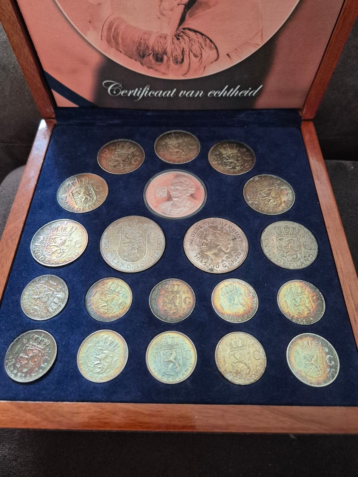 voor patina liefhebber, zilverschat  met extra penning, Ophalen of Verzenden, Koningin Juliana, Zilver