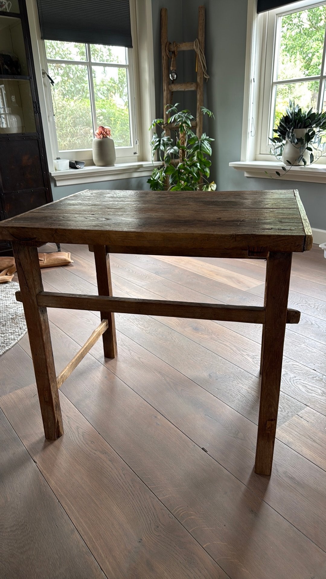 Antiek houten tafel, Huis en Inrichting, Ophalen, Zo goed als nieuw, Rechthoekig, 50 tot 100 cm