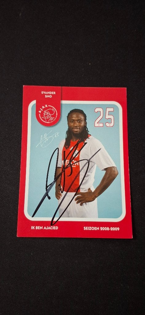 Spelerskaart met handtekening; Evander Sno # Ajax Feyenoord, Ophalen of Verzenden, Nieuw, Ajax, Spelerskaart