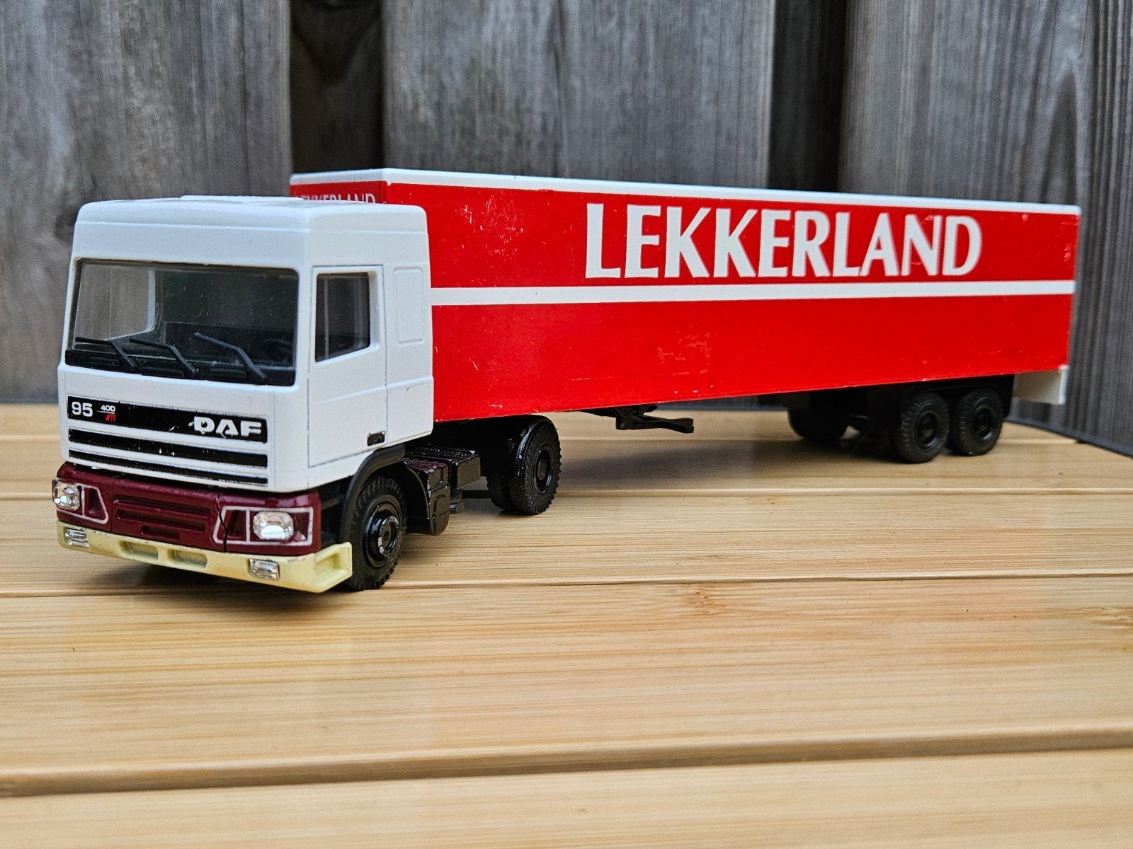 lioncar Daf 95 Lekkerland trailer, Ophalen of Verzenden, Zo goed als nieuw, Bus of Vrachtwagen, Lion Toys