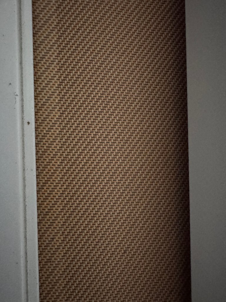 2x screen/rolgordijn beige/taupe handbediening, Ophalen, Gebruikt, 100 tot 150 cm, 150 tot 200 cm