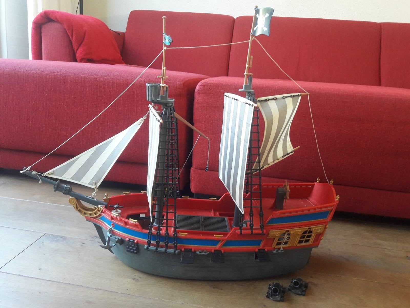 Grote Playmobil Piratenset met schip, eiland en figuren, Kinderen en Baby's, Ophalen, Pirates, Gebruikt, Complete set