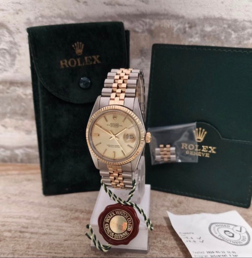Rolex Datejust 36mm  1974 - Perfecte Staat, Polshorloge, Ophalen of Verzenden, Zo goed als nieuw, Goud
