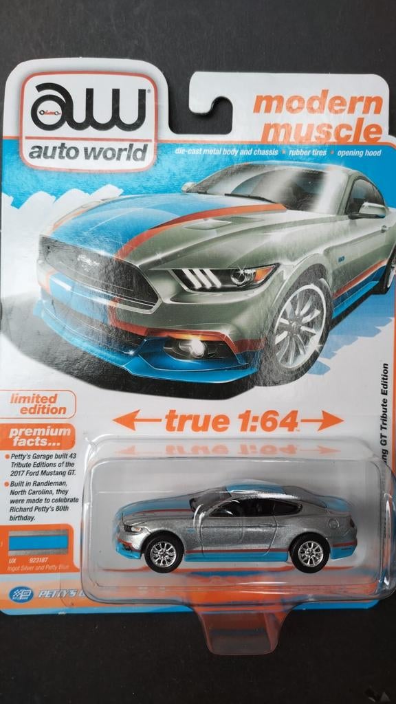 Ford Mustang GT tribute edition Silver 1:64 Autoworld Pol, Auto, ., Nieuw, .