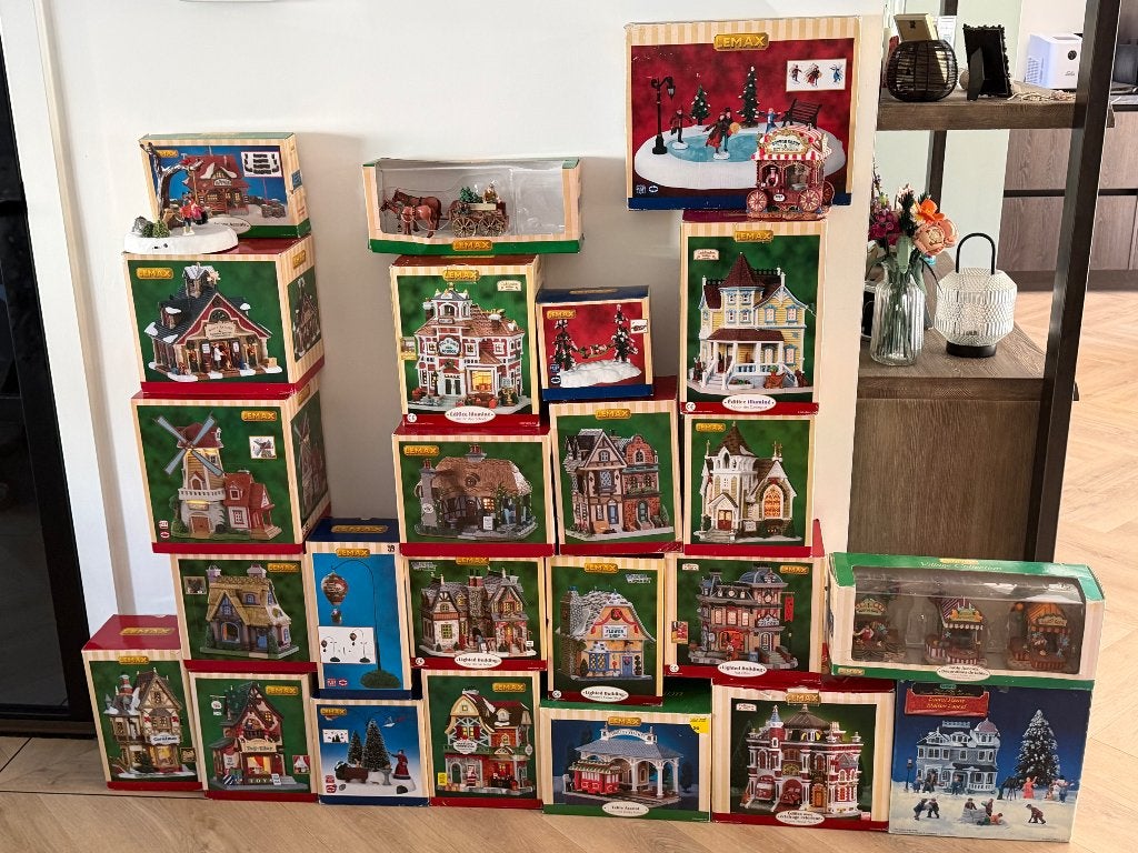 Compleet XXL lemax kerstdorp, Ophalen, Gebruikt